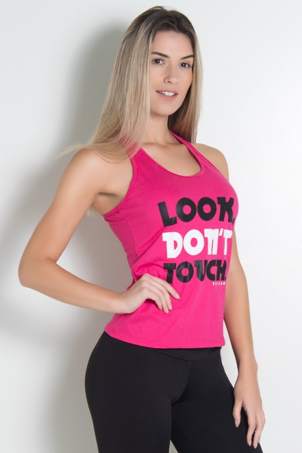 Camiseta de Malha Nadador (Look dont touch) (Rosa Pink) | Ref: KS-F321-004