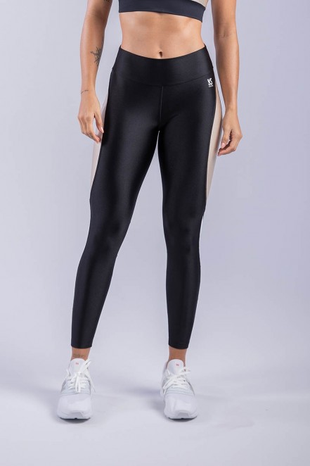 Calça Legging com Curva Lateral (Preto / Branco / Nude) | Ref: K3315-A