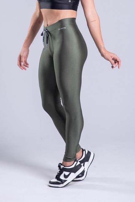 Calça Legging com Cadarço (Verde Militar) | Ref: K3334-B