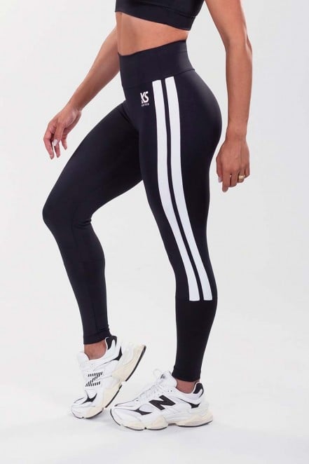 K3491-B_Calca_Legging_com_Faixa_Dupla_Lateral_Preto__Branco__Ref:_K3491-B