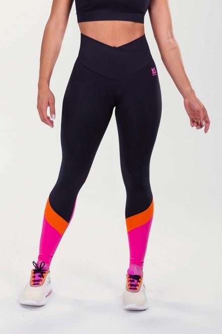 K3541-A_Calca_Legging_com_Cos_Transpassado_Preto__Rosa__Laranja__Ref:_K3541-A