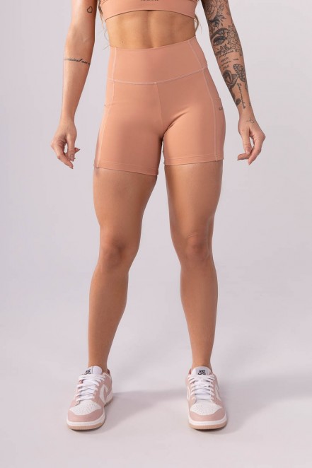 Short com Bolso e Ponto de Cobertura (Nude) | Ref: K3553-D