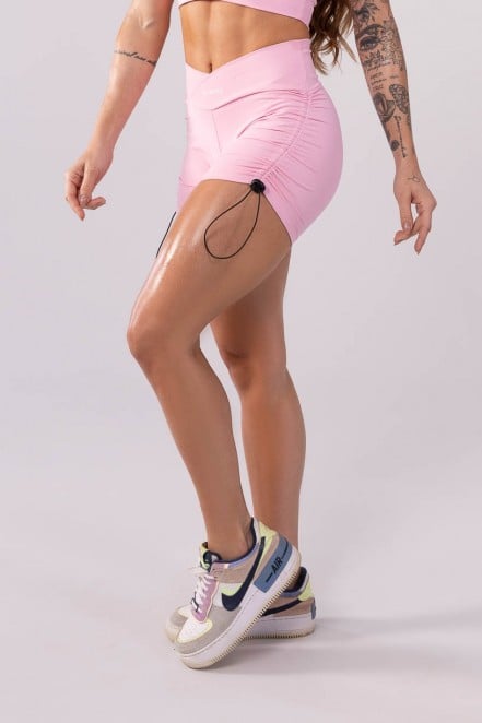 Short com Franzido Lateral (Rosa) | Ref: K3544-B