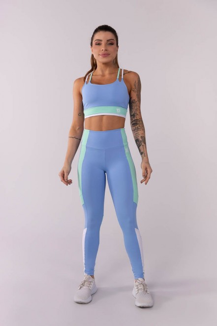 K3728-A_Calca_Legging_com_Recortes_Pespontados_Azul_Claro__Verde_Claro__Branco__Ref:_K3728-A