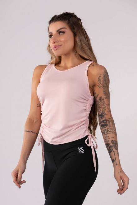 Camiseta Franzida nas Laterais (Rosa Claro) | Ref: K3670-C