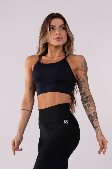 Top com Elástico nas Costas (Preto) | Ref: K3563-A