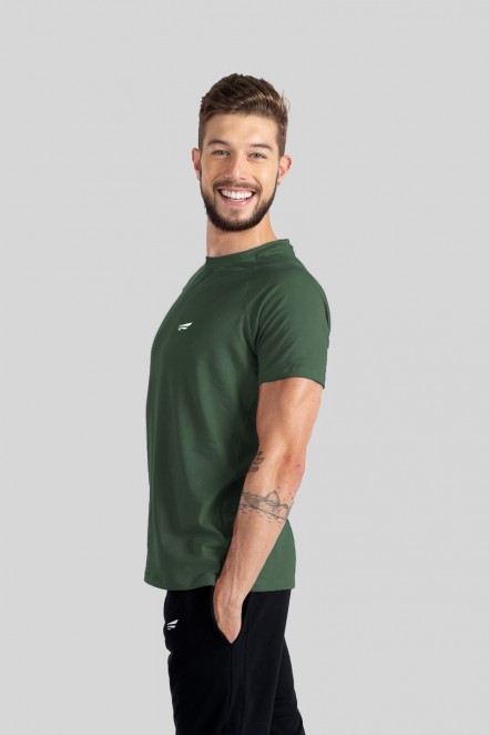 Camiseta Raglan Masculina (Verde Escuro) | Ref: K3115-G