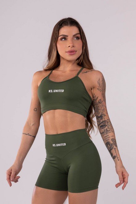 Top de Lacinha com Viés (Verde Militar) | Ref: K3586-B