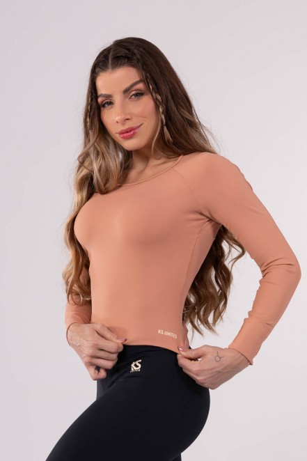 Blusa com Abertura nas Costas (Nude) | Ref: K3558-C