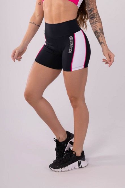 K3614-A_Short_com_Vivo_e_Recorte_Lateral_Preto__Rosa__Branco__Ref:_K3614-A