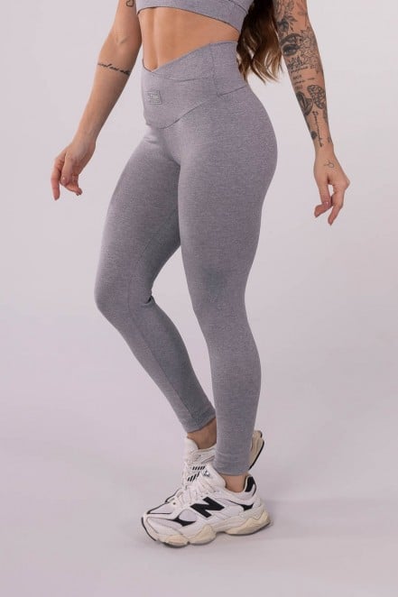 Calça Legging com Cós Transpassado (Cinza) | Ref: K3578-A