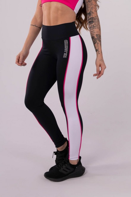 K3613-A_Calca_Legging_com_Vivo_e_Recorte_Lateral_Preto__Rosa__Branco__Ref:_K3613-A