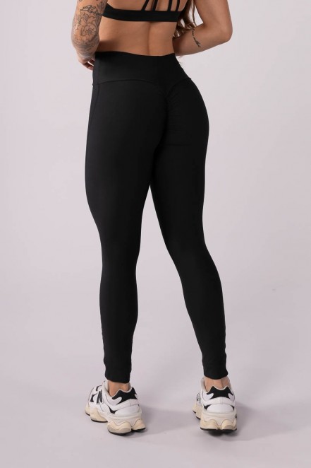 K3635-F_Calca_Legging_sem_Gancho_com_Franzido_Preto__Ref:_K3635-F