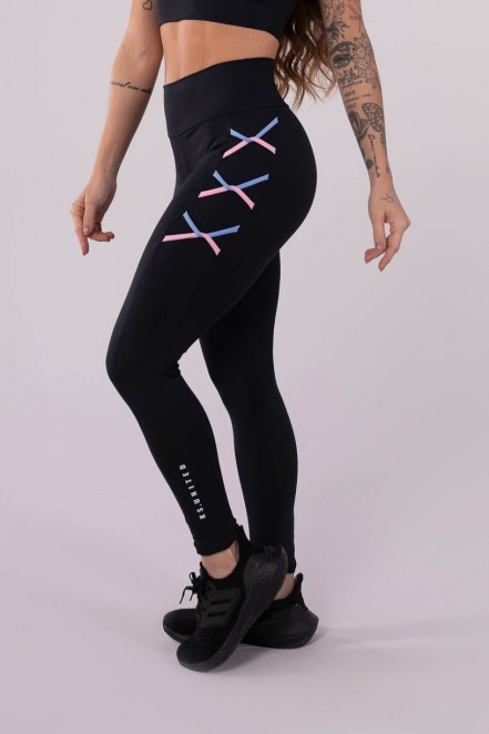 K3666-A_Calca_Legging_com_Trancado_Lateral_Preto__Azul_Claro__Rosa_Claro__Ref:_K3666-A