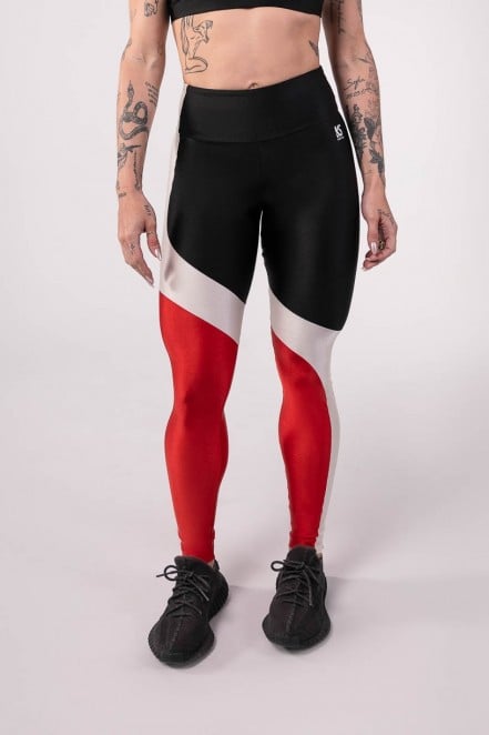 K3758-A_Calca_Legging_Tricolor_Assimetrica_Preto__Off-White__Vermelho__Ref:_K3758-A