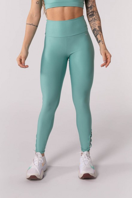 Calça Legging com Detalhe Cruzado na Barra (Verde) | Ref: K3802-B