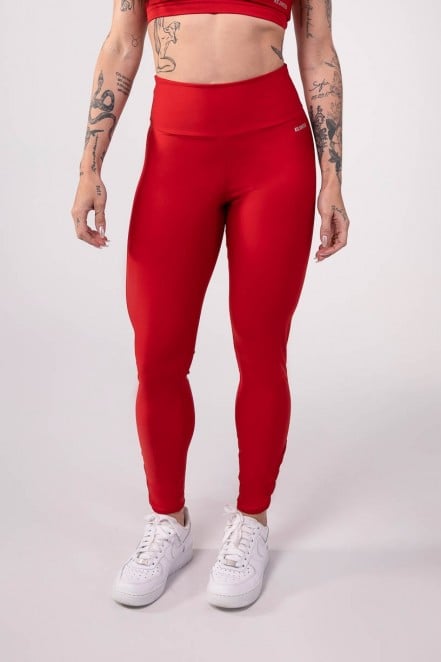 Calça Legging com Detalhe Cruzado na Barra (Vermelho) | Ref: K3802-C