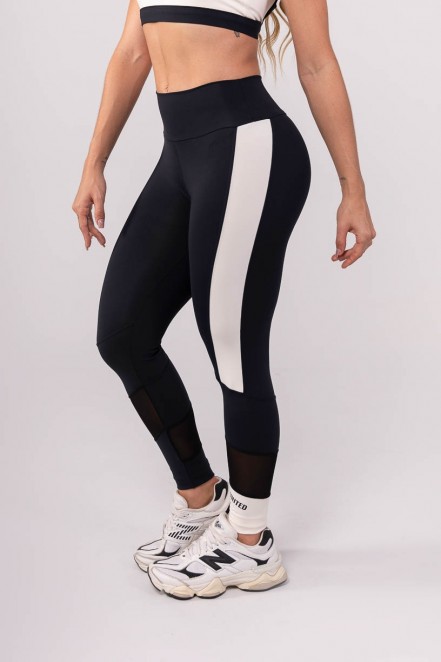 K3618-A_Calca_Legging_com_Tule_na_Panturrilha_Preto__Off-White__Ref:_K3618-A