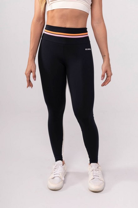 Calça Legging com Recorte e chapado no Cós (Preto / Off-White / Laranja / Rosa) | Ref: K3791-A