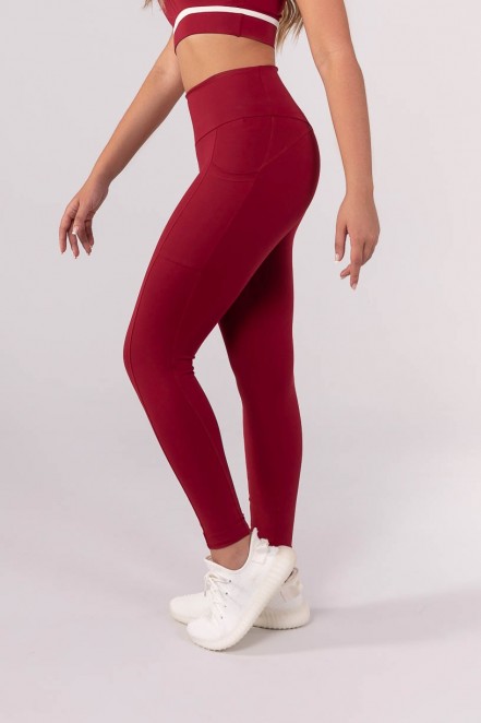 Calça Legging com Bolso e Cós em V (Vinho) | Ref: K3879-A