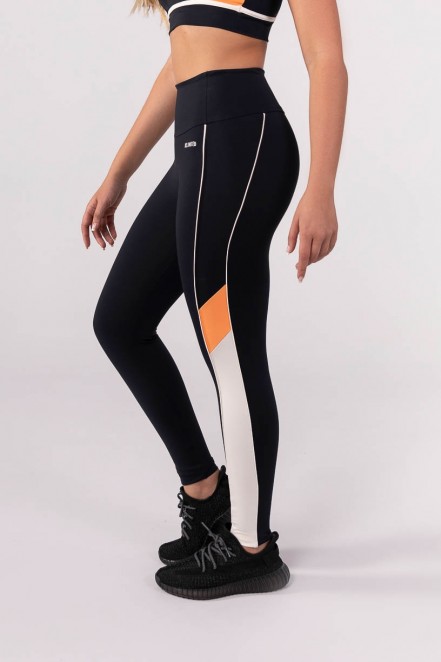 K3891-B_Calca_Legging_com_Faixas_e_Vivos_Preto__Off-White__Laranja__Ref:_K3891-B