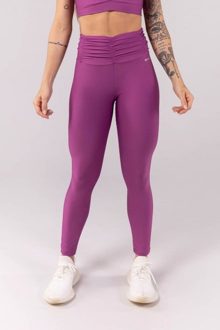 K3915-A_Calca_Legging_com_Franzido_no_Cos_Roxo__Ref:_K3915-A