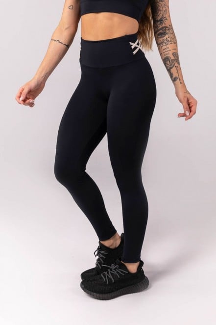 K3894-A_Calca_Legging_com_Trancado_no_Cos_Preto__Off-White__Ref:_K3894-A