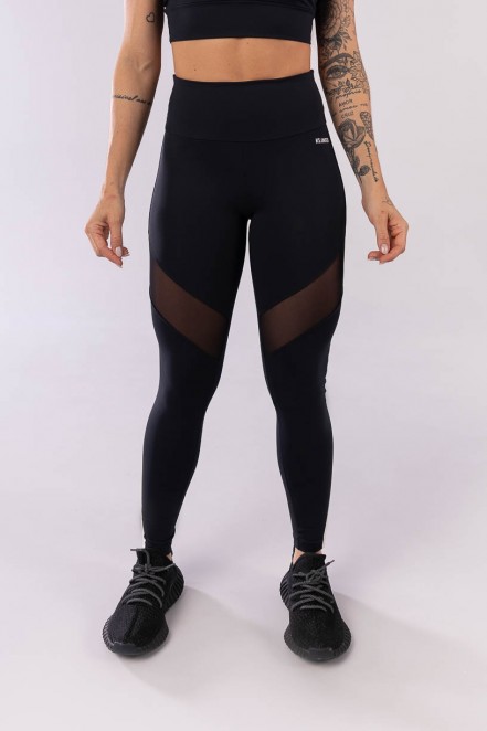 Calça Legging com Tule e Chapado (Preto) | Ref: K3949-A