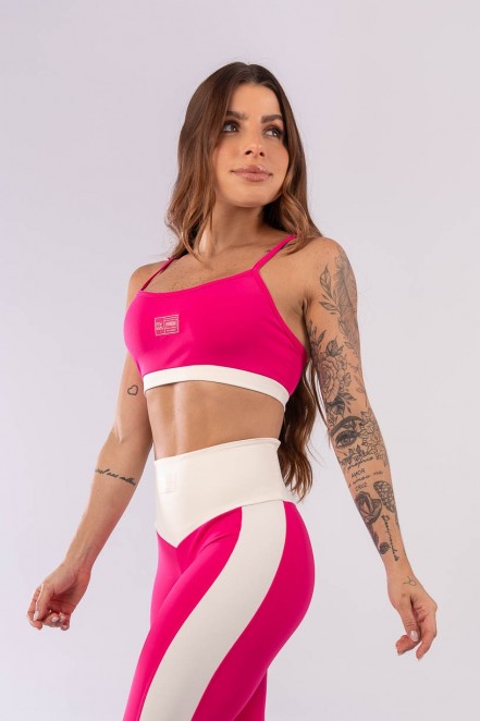 Top Bicolor com Regulagem (Rosa / Off-White) | Ref: K3950-B