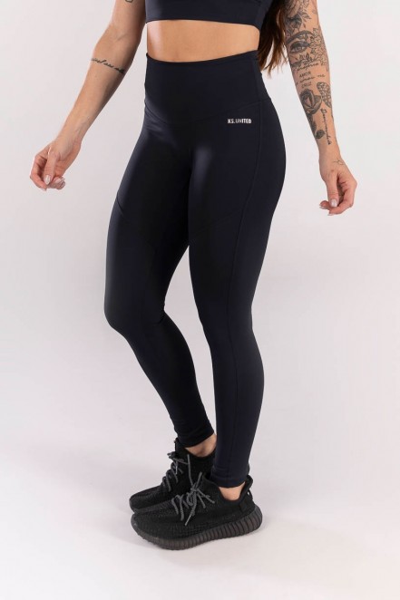 Calça Legging com Cós Alto Arredondado sem Gancho (Preto) | Ref: K3957-A