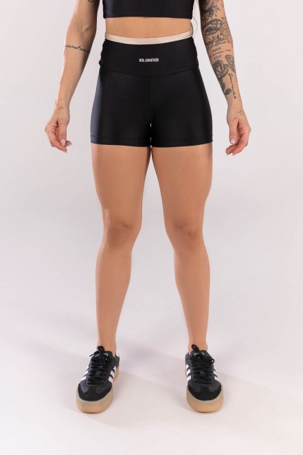 K3973-A_Short_com_Vira_no_Cos_e_Vivo_Tecido_Platinado_Preto__Nude__Ref:_K3973-A