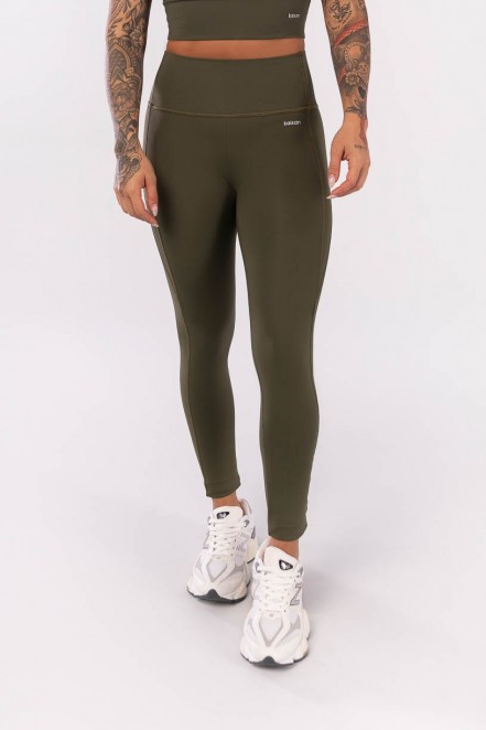 Calça Legging com Recortes e Cobertura (Verde Militar) | Ref: K3992-B