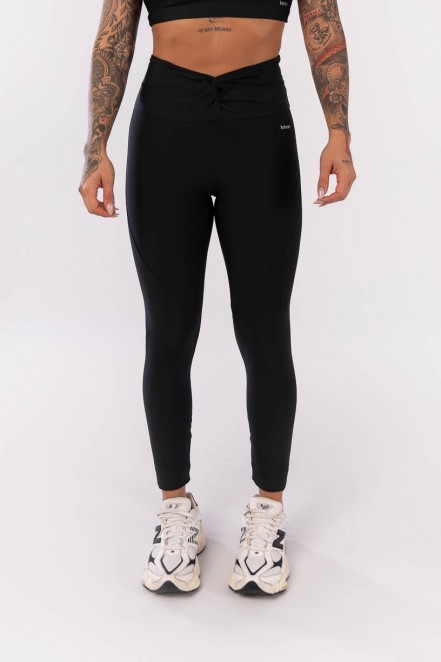 Calça Legging com Cós Torcido (Preto) | Ref: K4001-A