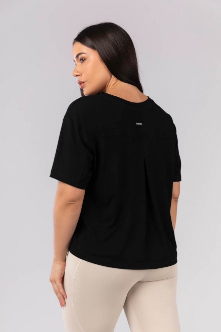 Blusa Ampla com Prega nas Costas (Preto) | Ref: K4129-A