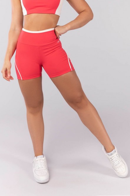 Short com Vivo e Vira no Cós (Rosa Pink / Off-White) | Ref: K4120-C