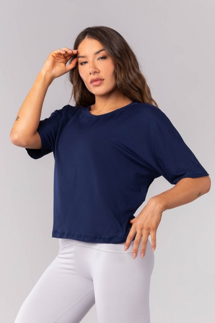 Blusa Ampla com Cobertura (Azul Marinho) | Ref: K4166-B 