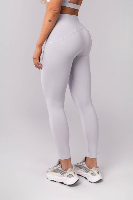 Calça Legging com Recortes no Quadril (Cinza Claro) | Ref: K4135-C