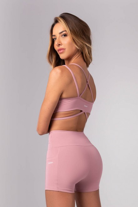 Top com Alças Duplas e Tira na Base (Rosa) | Ref: K4148-D