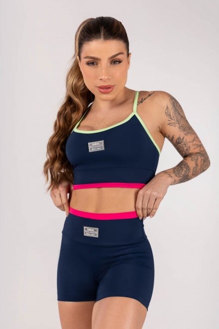 K4244-A_Top_Tricolor_com_Alcas_Cruzadas_Azul_Marinho__Rosa_Pink__Verde__Ref:_K4244-A