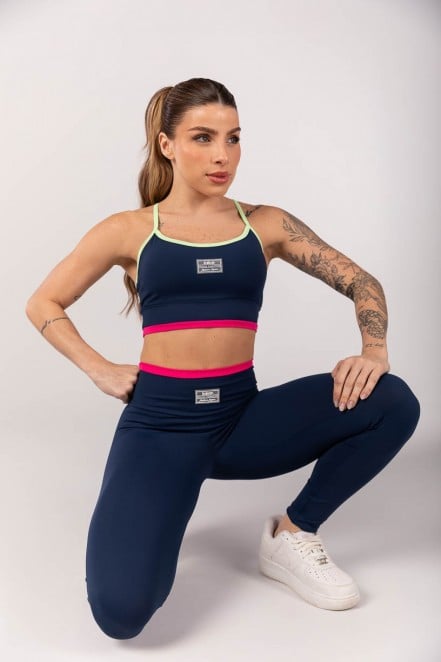 K4245-A_Calca_Legging_Tricolor_com_Vira_Azul_Marinho__Rosa_Pink__Verde__Ref:_K4245-A