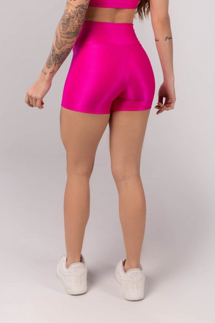Short Canelado com Cós Transpassado (Rosa Pink) | Ref: K4252-A