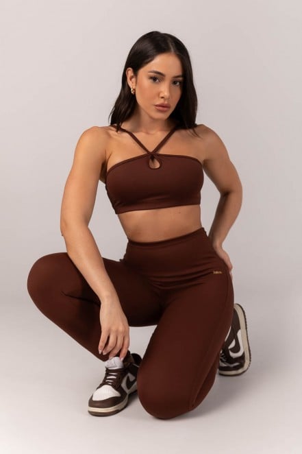 K4290-C_Calca_Legging_com_Vira_e_Cos_em_V_Marrom_Escuro__Ref:_K4290-C