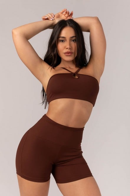 K4291-C_Short_com_Vira_e_Cos_em_V_Marrom_Escuro__Ref:_K4291-C