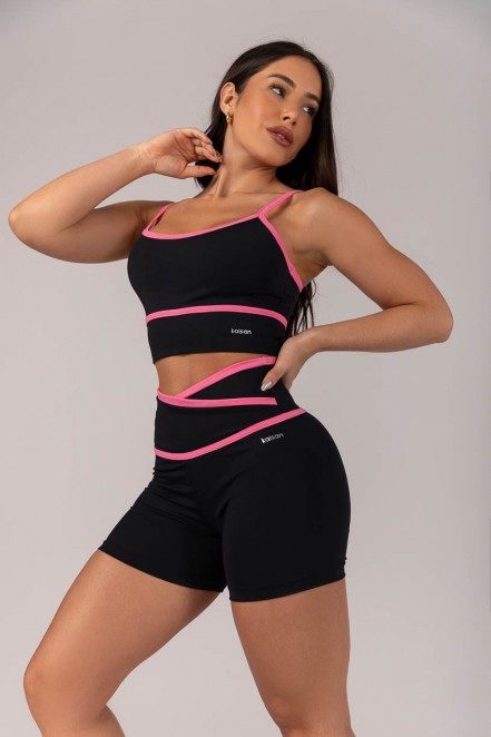 K4297-A_Short_com_Cos_Transpassado_e_Chapado_Preto__Rosa_Chiclete__Ref:_K4297-A