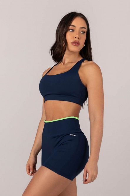 Top com Tiras Entrelaçadas (Azul Marinho / Verde) | Ref: K4298-C