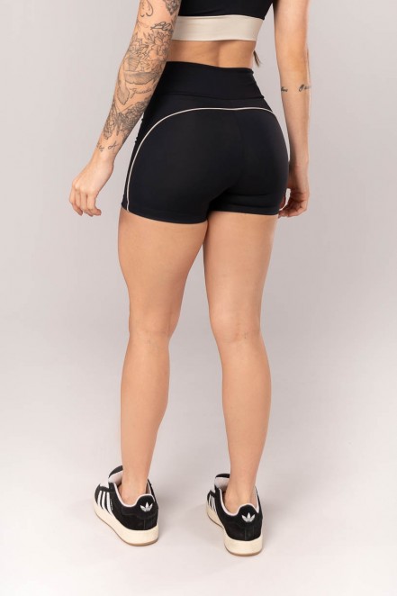 Short Bicolor com Vivo (Preto / Bege) | Ref: K4333-A