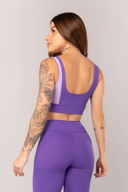 Top Assimétrico Bicolor (Violeta / Lilás) | Ref: K4010-C