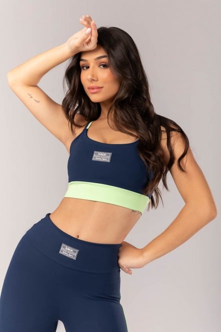 K4331-B_Top_Bicolor_com_Alcas_Duplas_Azul_Marinho__Verde__Ref:_K4331-B