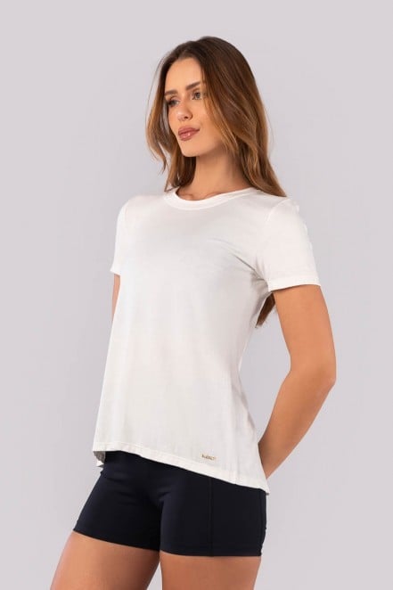 Blusa com Fenda nas Costas (Off-White) | Ref: K4410-B