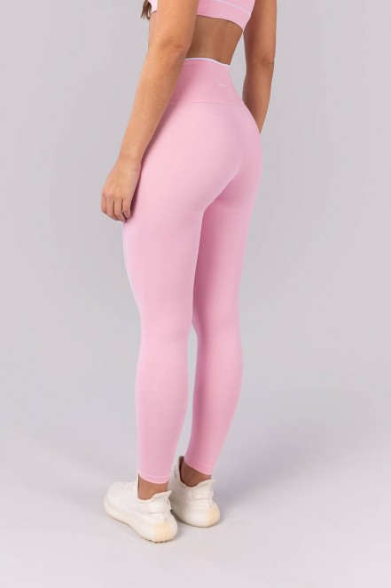 Calça Legging com Vira e Vivo (Rosa Claro / Branco) | Ref: K4384-A